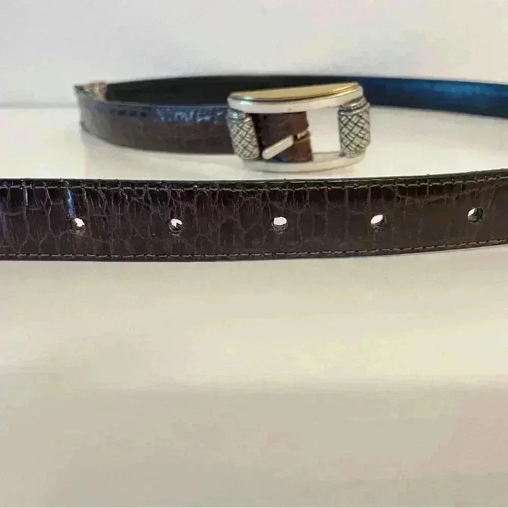 Vintage Western Women's Dark Brown Leather Belt Size‎ M/L 32